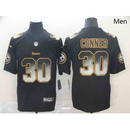 Steelers 30 James Conner Black Arch Smoke Vapor Untouchable Limited Jersey